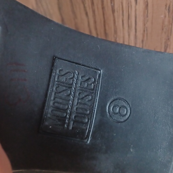 Mootsie a Tootsies Ridge Black Leather Block Heel Loafer Shoes, 8 - Picture 6 of 8